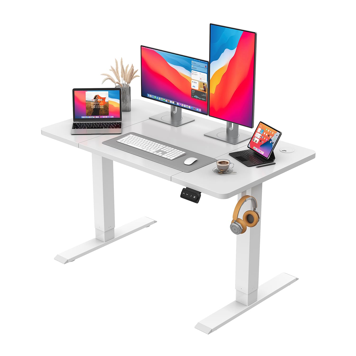 Jummico Scrivania Elettrica Regolabile 120x60cm, Bianco