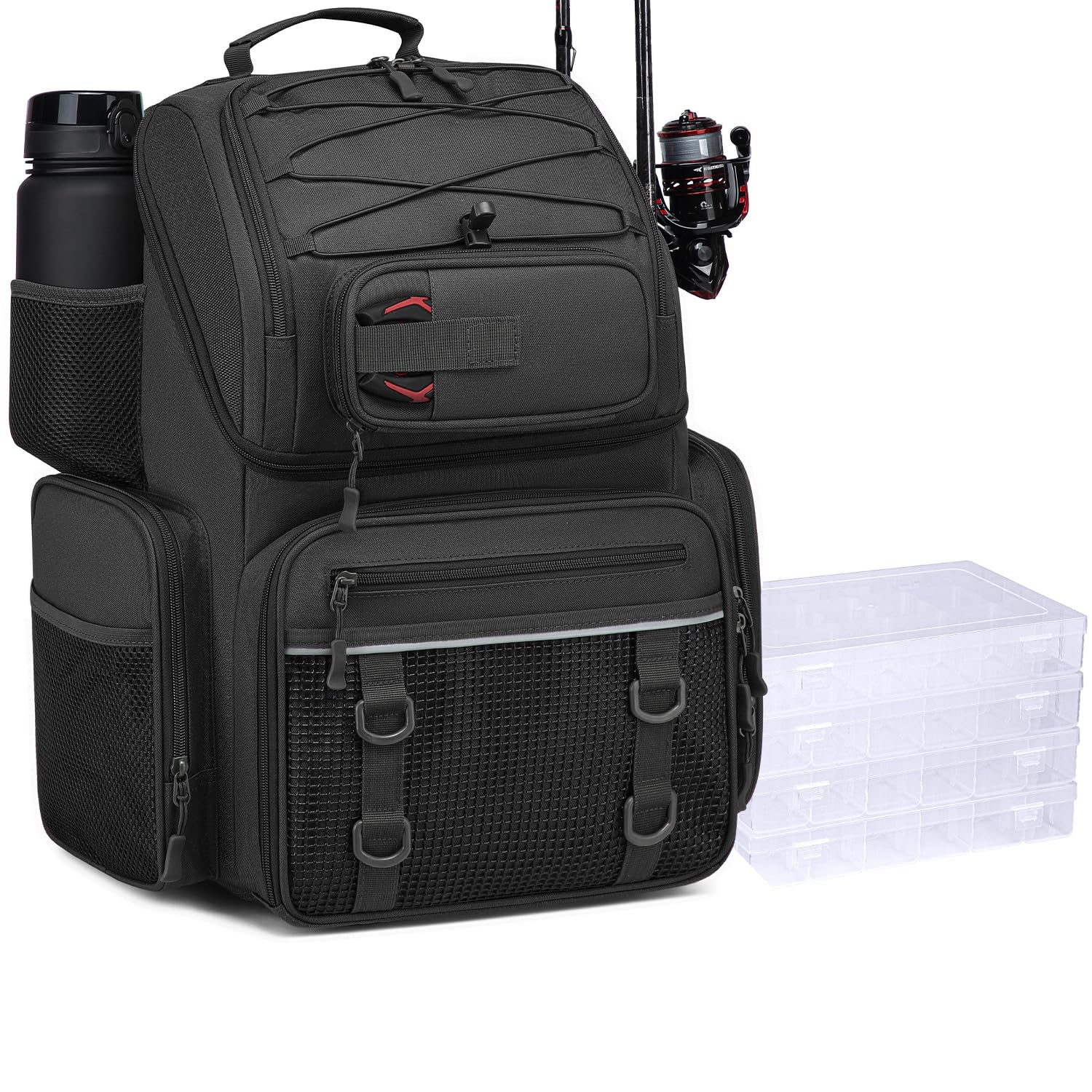 Zaino da Pesca 50L con Scatole e Vano Frigo