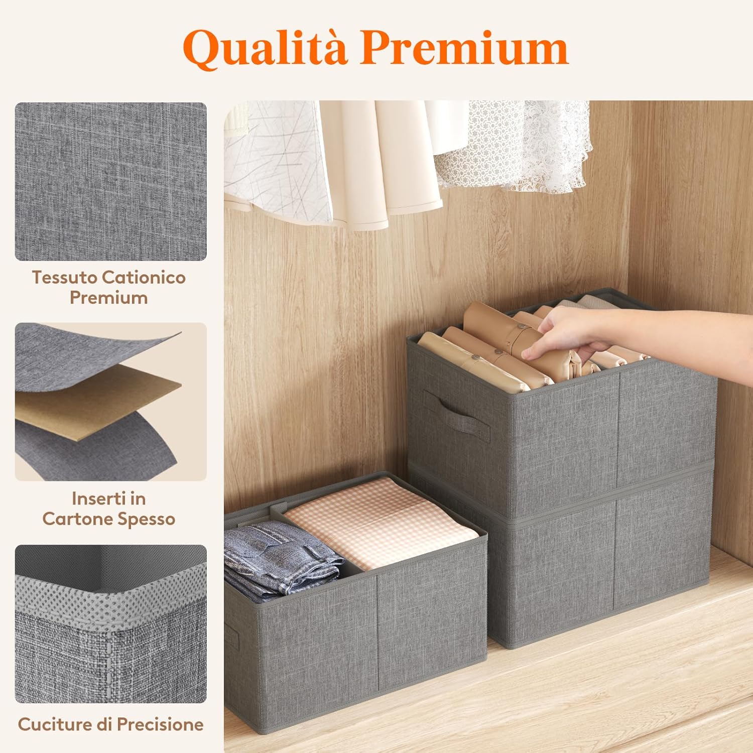 Lifewit Organizer Armadio Set di 4 Pieghevoli 20L - immagine 2