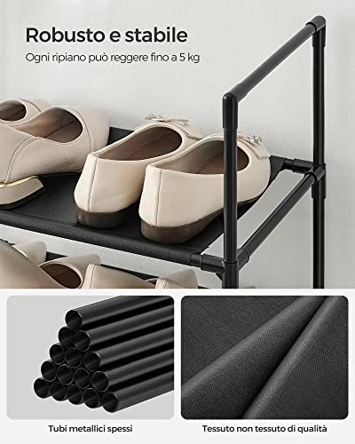 Songmics Scarpiera a 10 Ripiani 28x45x173cm, Nero - immagine 5
