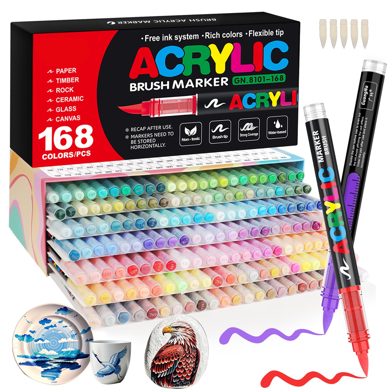 Gelanty Pennarelli Acrilici 168 Colori con Punta Flessibile