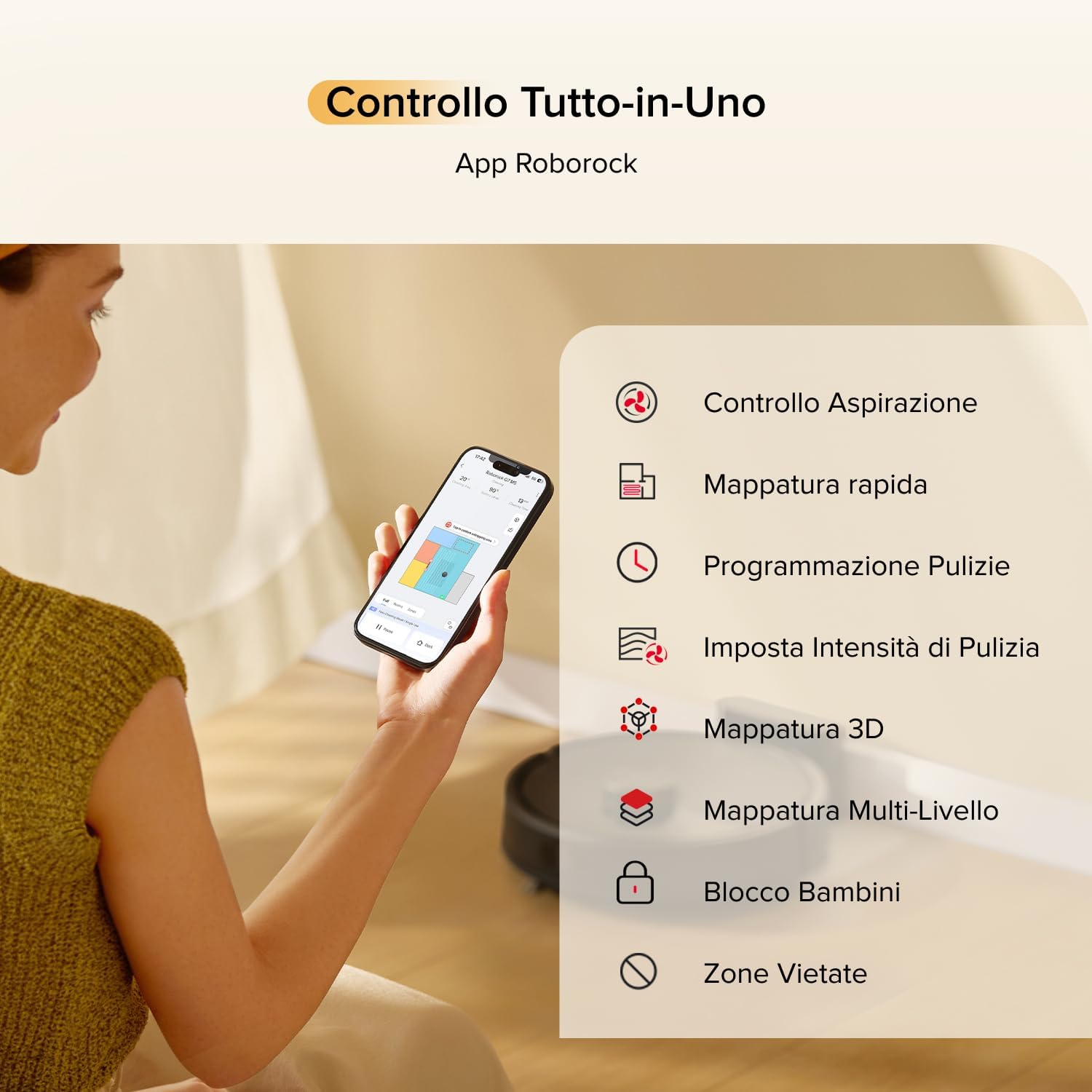 Roborock Q7 M5 Robot Aspirapolvere Lavapavimenti, Nero - immagine 7