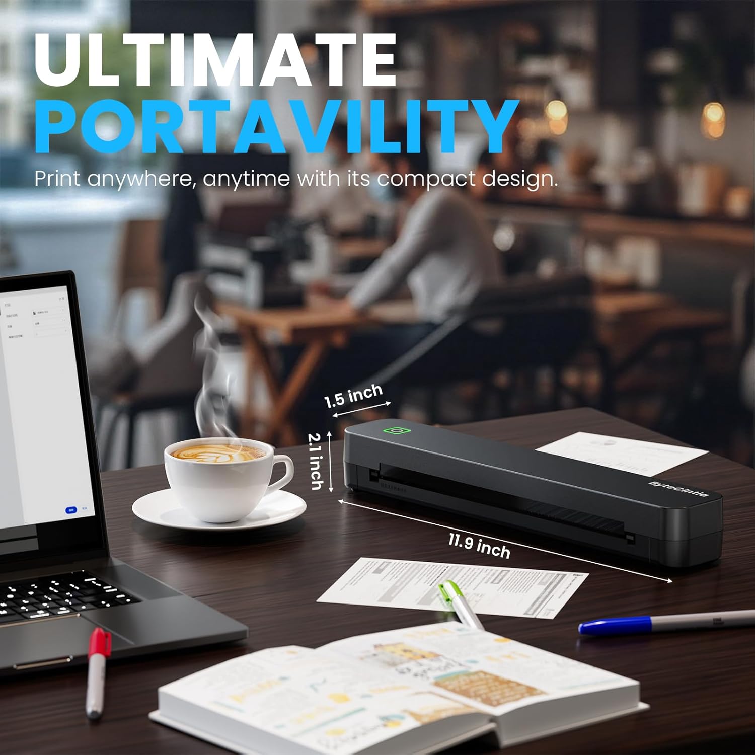 C80 Stampante Termica Portatile A4, Nero - immagine 2