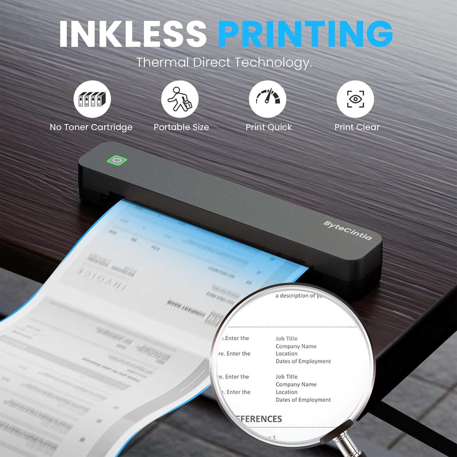 C80 Stampante Termica Portatile A4, Nero - immagine 4