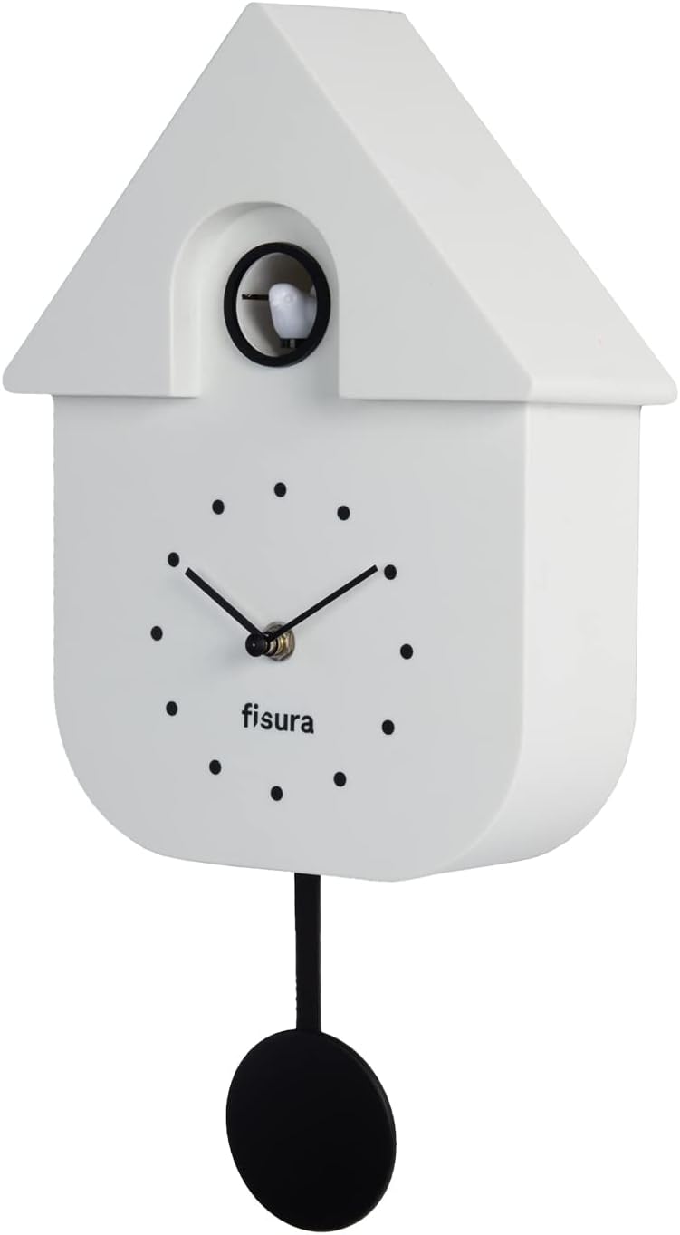 Fisura Orologio Cucù Moderno a Pendolo, Bianco