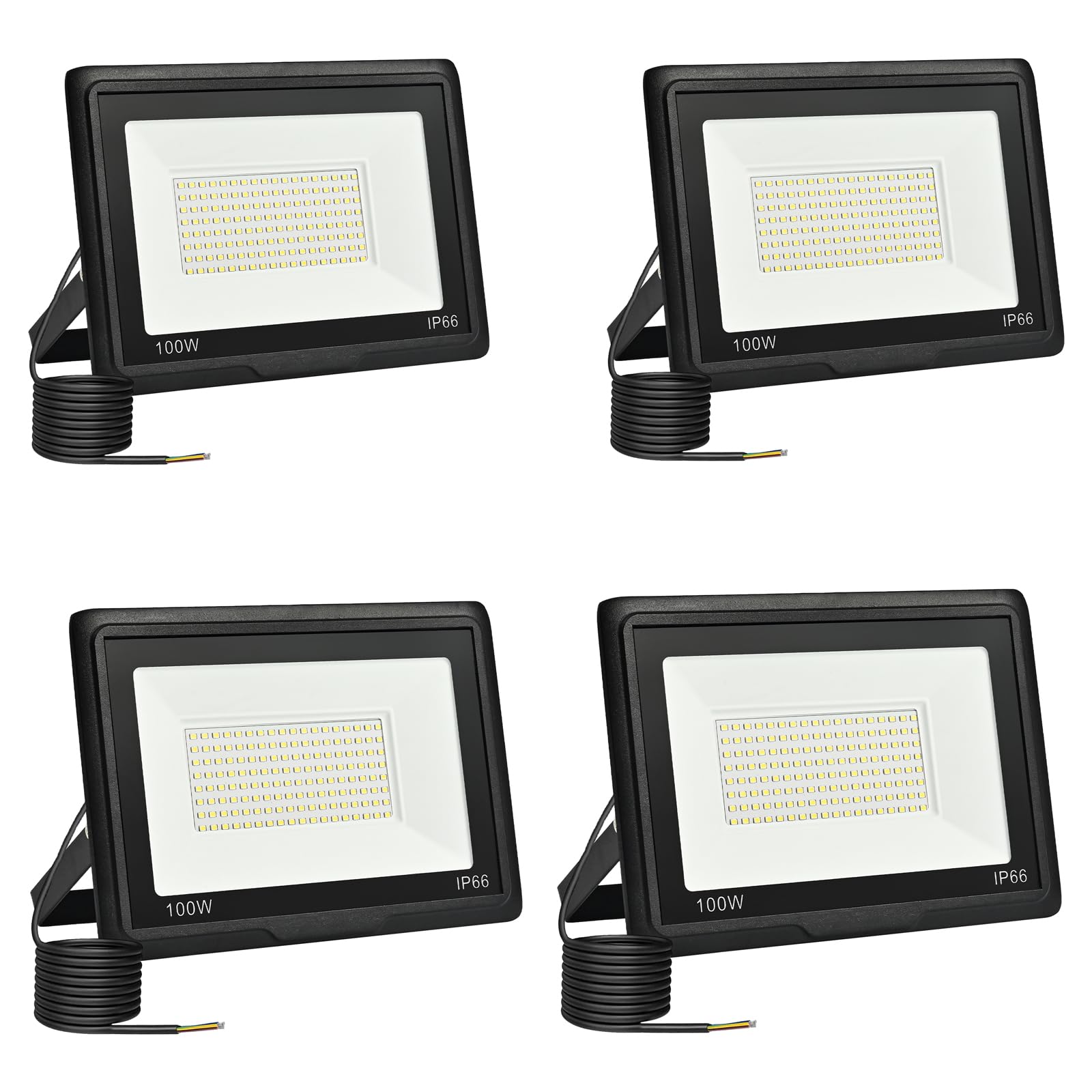 Faretto LED da Esterno 100W 10000LM, 4 Pezzi