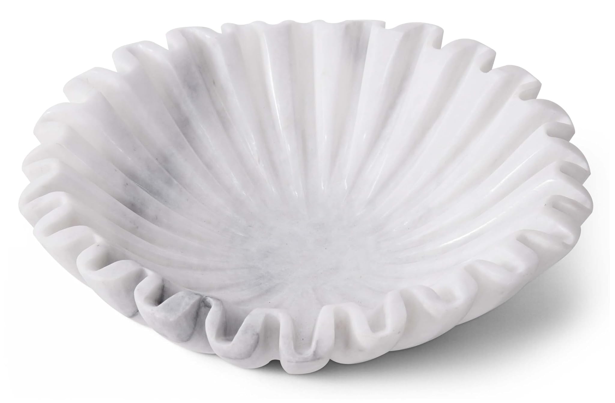 Ciotola in Marmo con Volant 25,4 cm Bianca