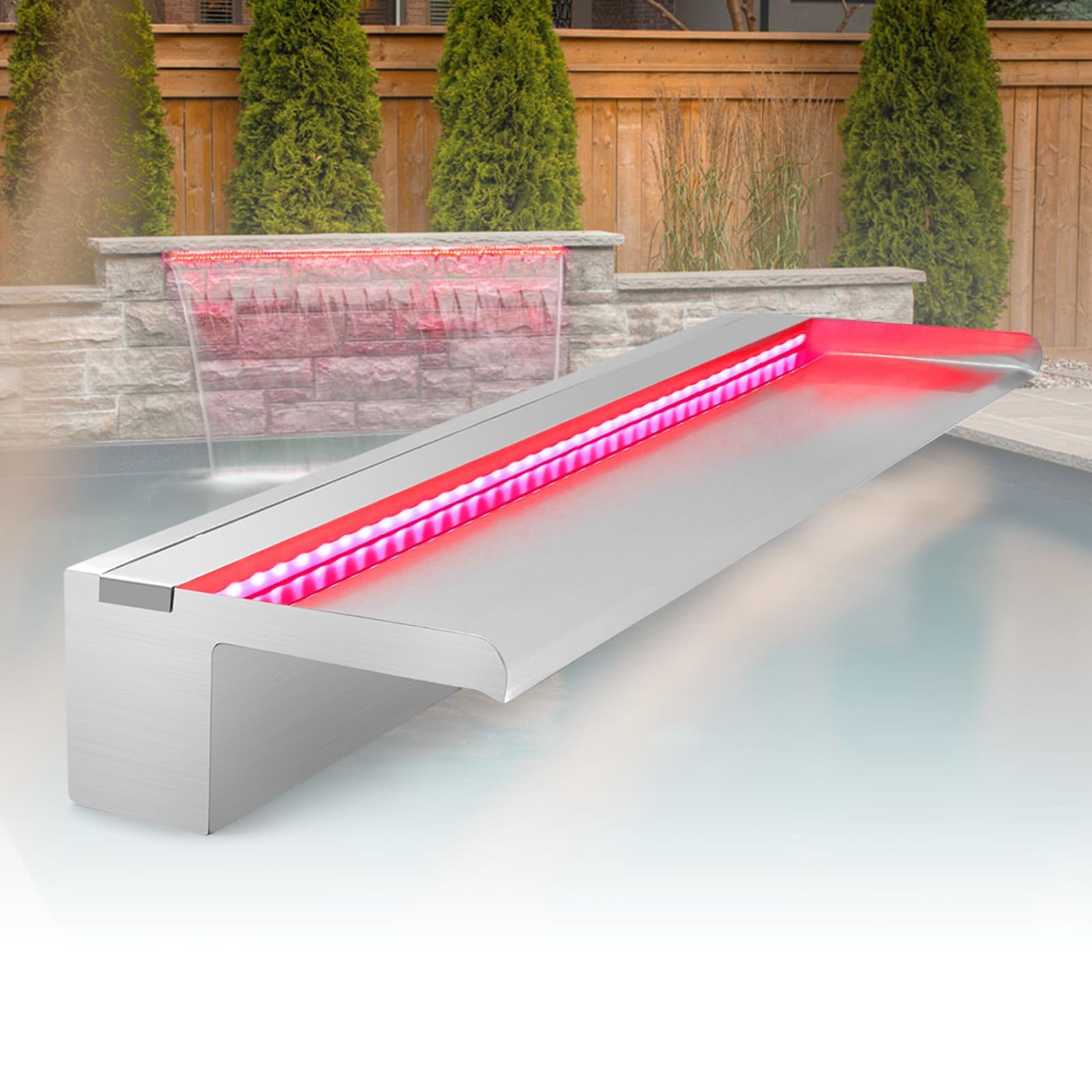 Longrun Spillo Cascate Inox con Luce LED Controllata da App