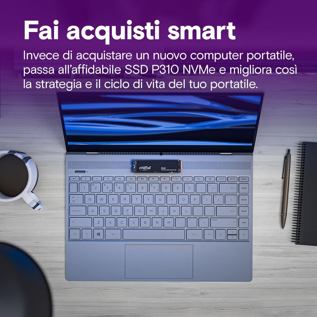Crucial P310 SSD 1TB PCIe Gen4 NVMe M.2 Gaming - immagine 4