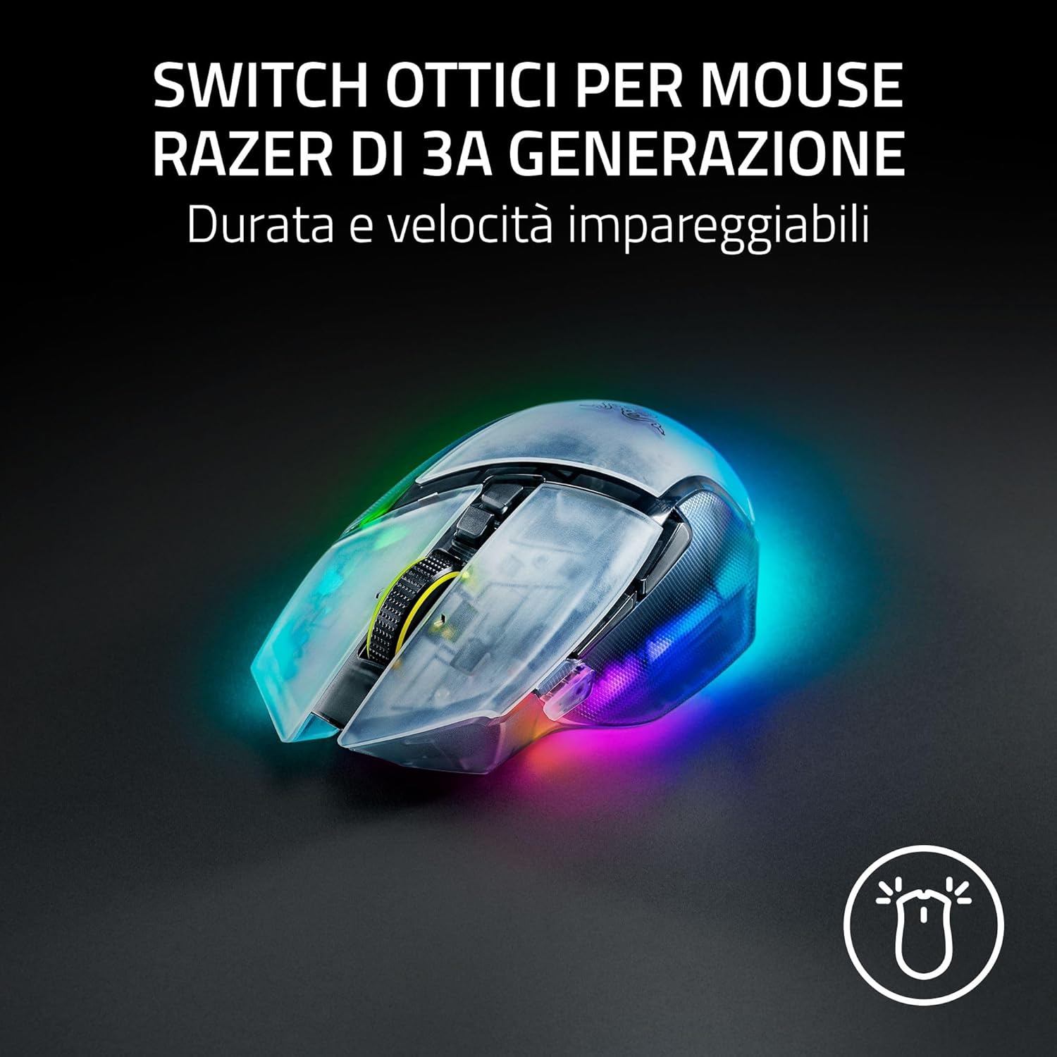 Razer Basilisk V3 Pro 35K Phantom White - Mouse Gaming - immagine 7