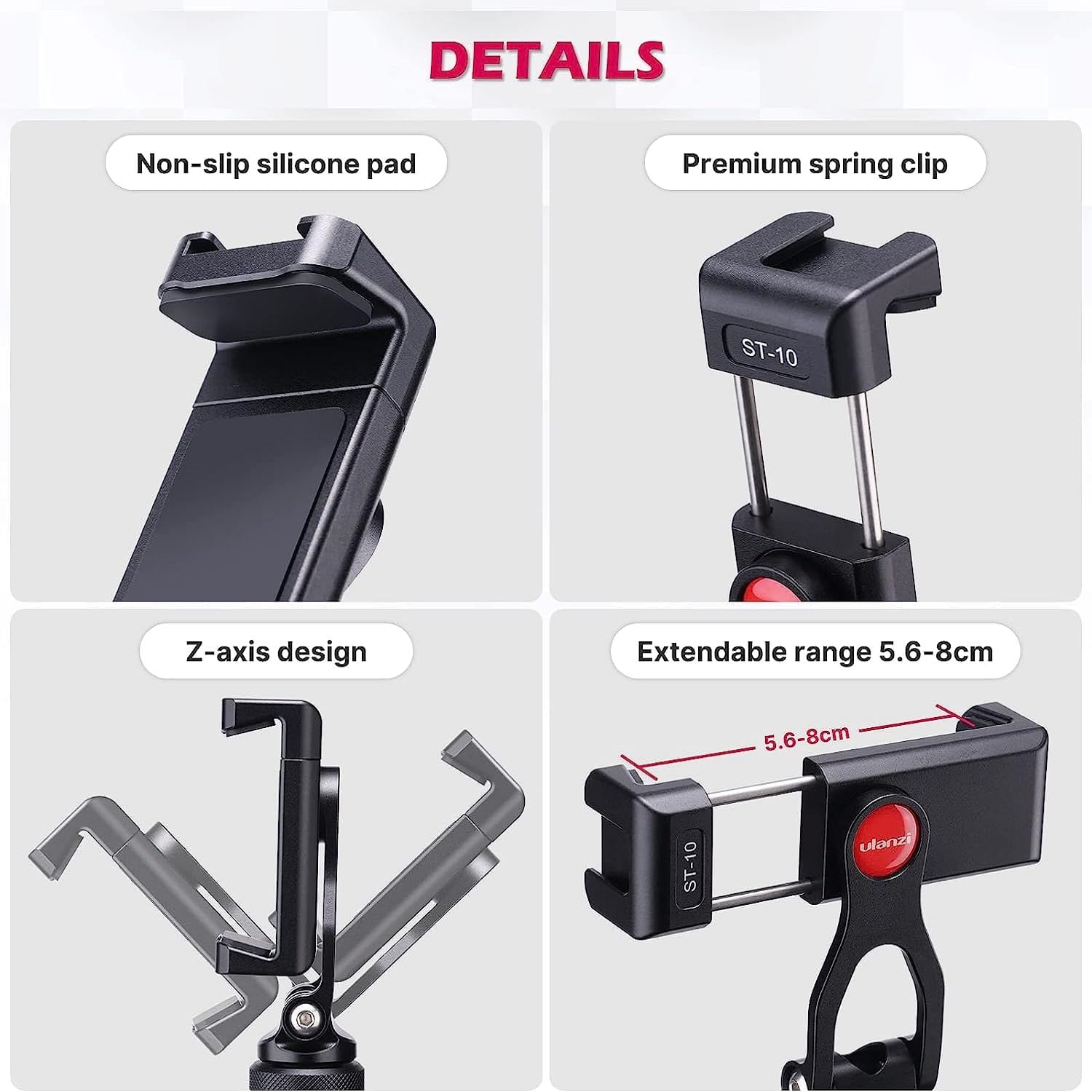 Ulanzi ST-10 - Supporto Smartphone Treppiede in Metallo - immagine 5