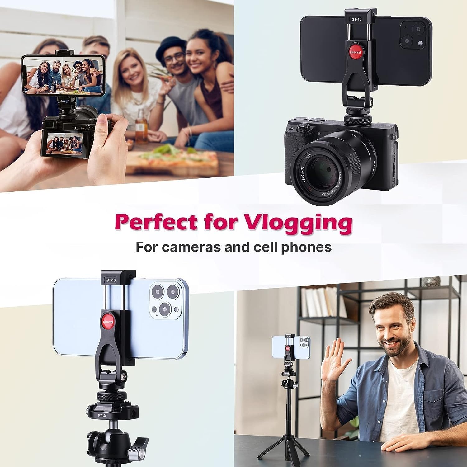 Ulanzi ST-10 - Supporto Smartphone Treppiede in Metallo - immagine 6