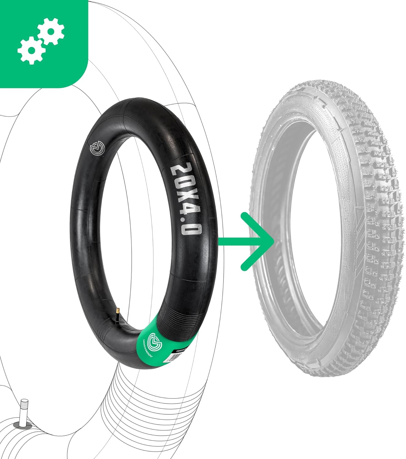 Moovmoov Camera d’Aria 20x4.0 Fat Bike (2 Pezzi) - immagine 5