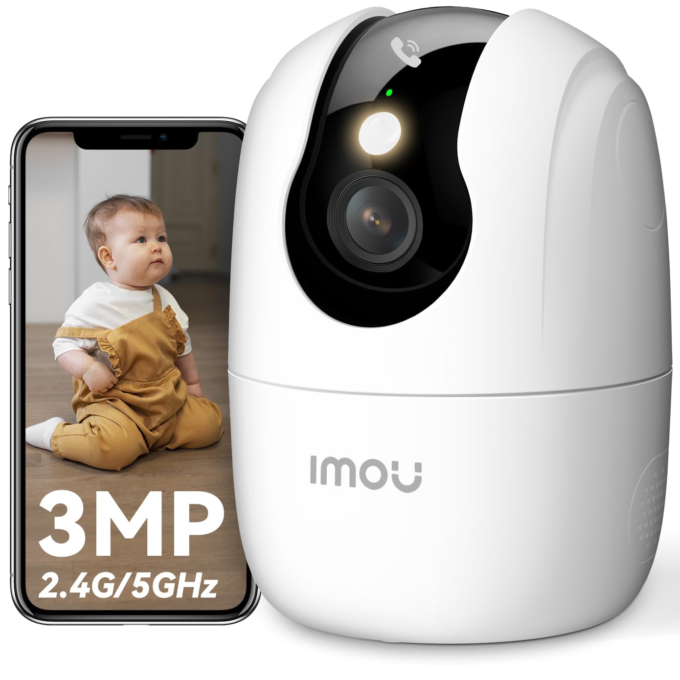 Imou 2K Telecamera WiFi Interno 3MP con Chiamata One-Touch
