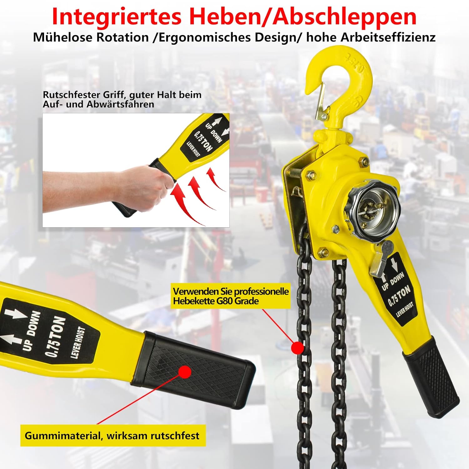 OUUTMEE Paranco a Catena Manuale 0.75T - immagine 5