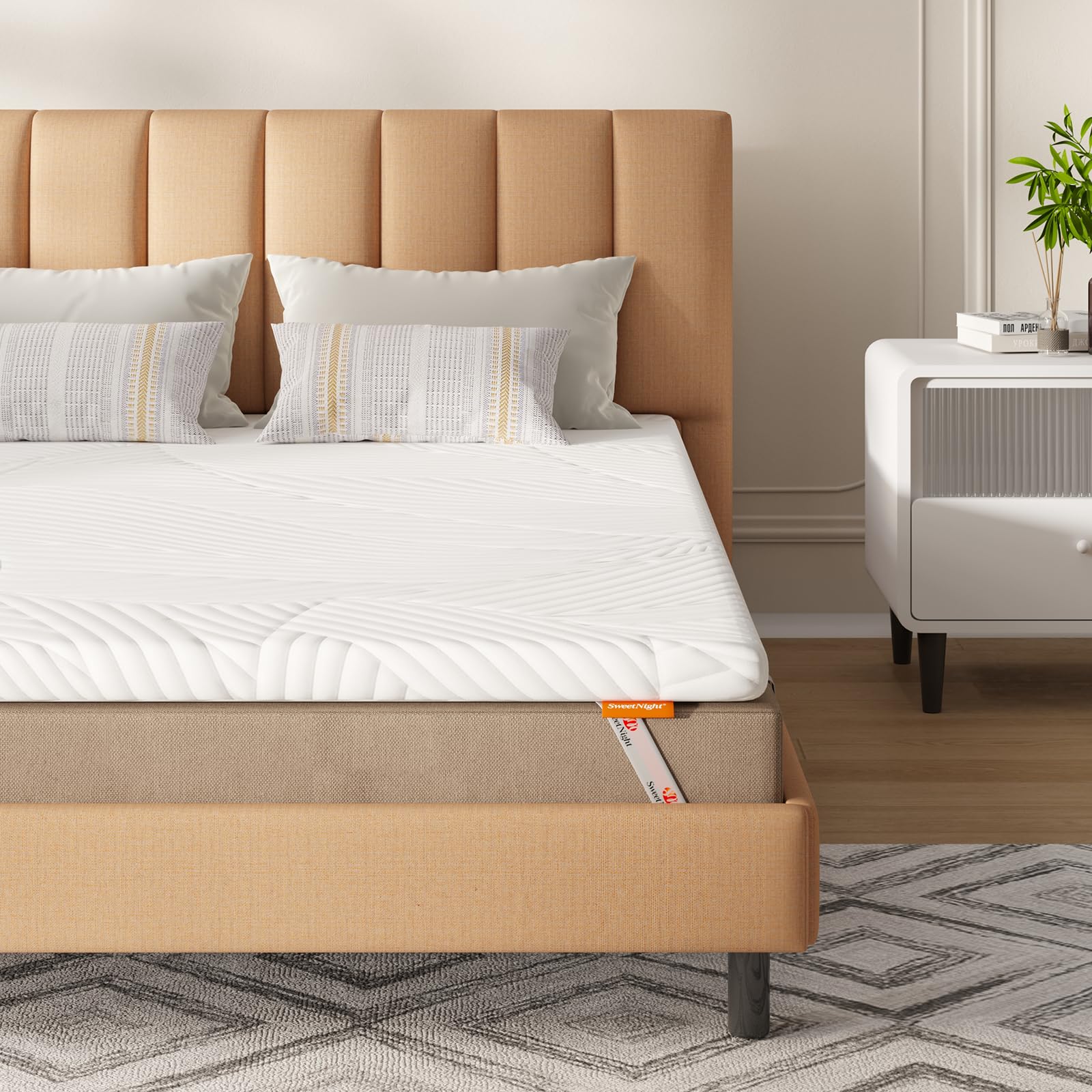 Sweetnight Topper Materasso Memory Gel 5cm, Bianco