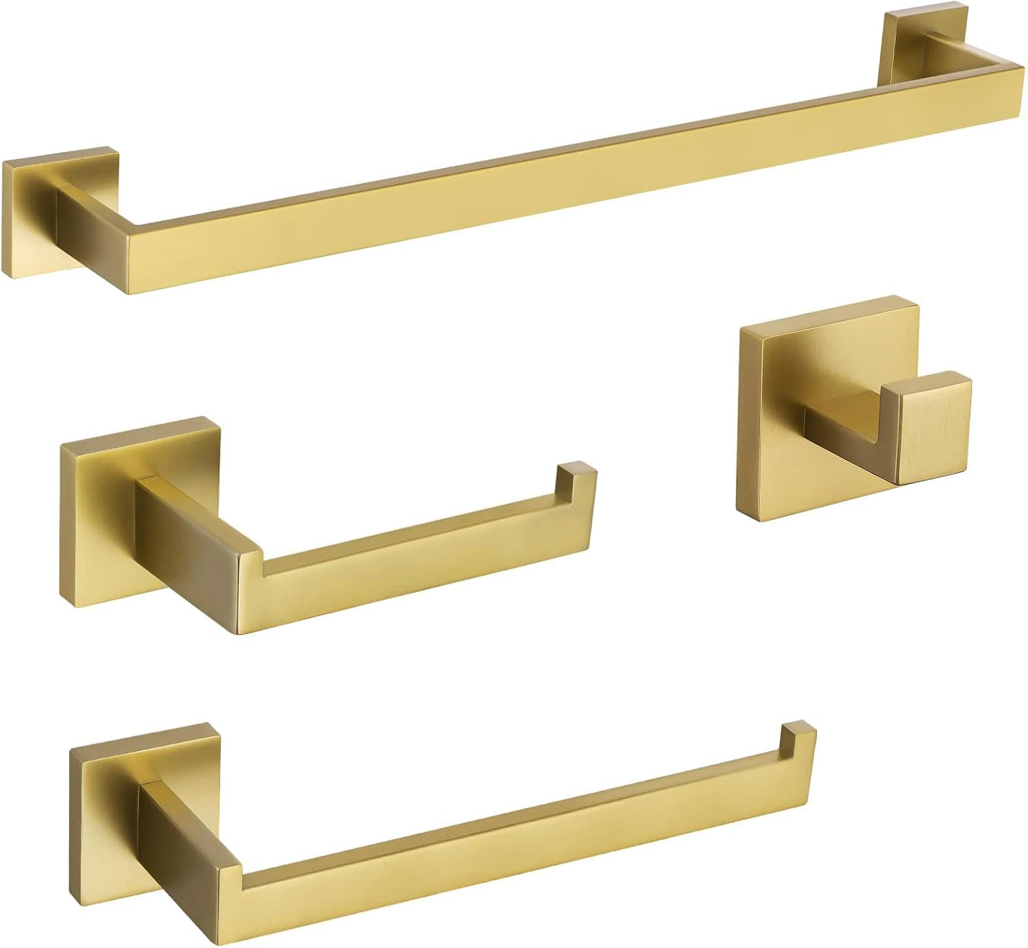 Turs Set Accessori Bagno 4 Pezzi, Nero Oro Opaco - immagine 1