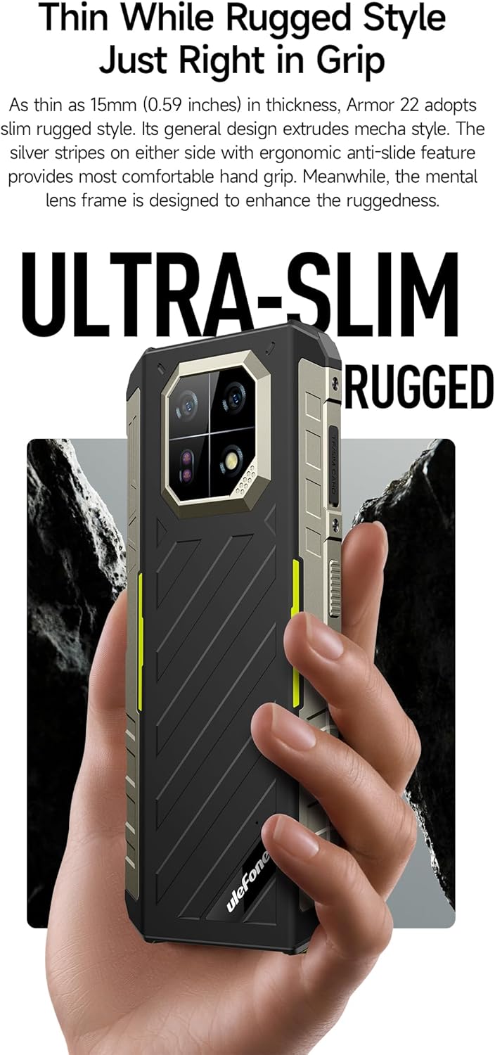 Ulefone ARMOR 22 - Smartphone Rugged 16GB+128GB, Verde - immagine 3