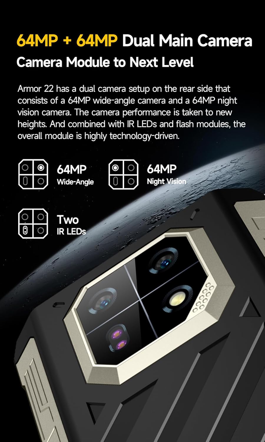 Ulefone ARMOR 22 - Smartphone Rugged 16GB+128GB, Verde - immagine 5