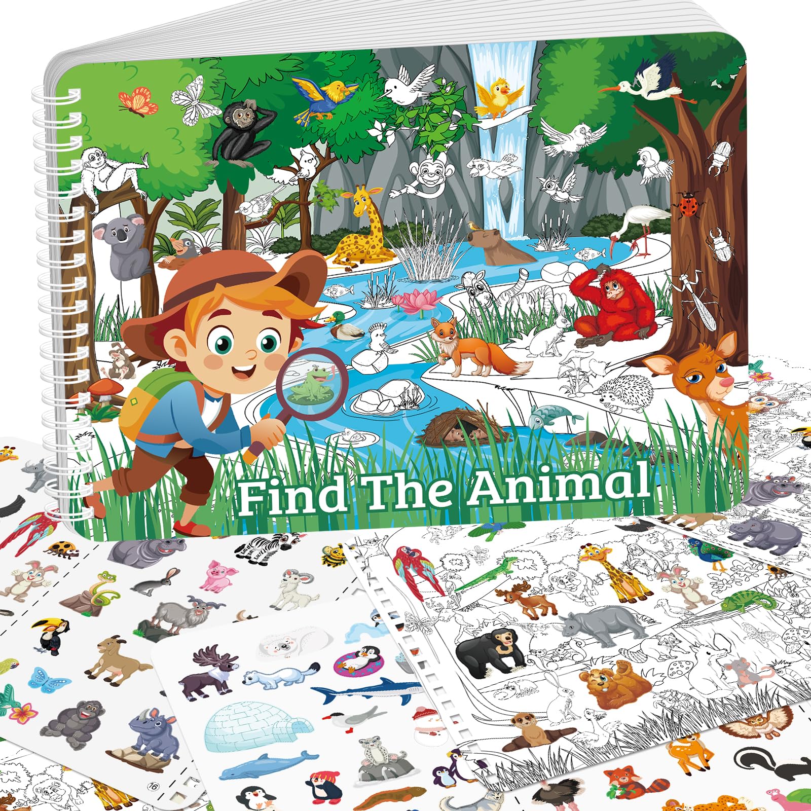 Trova il Libro di Adesivi Sugli Animali per Bambini