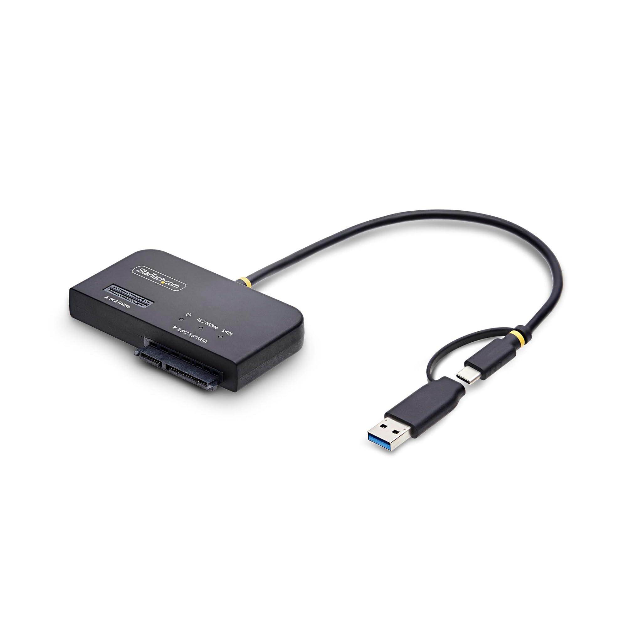 StarTech Adattatore da USB-C / USB-A a M.2 NVMe e SATA da 2,5" / 3,5", 10 Gbps, Lettore per SSD Esterno, Senza Attrezzi, B+M/M-Key