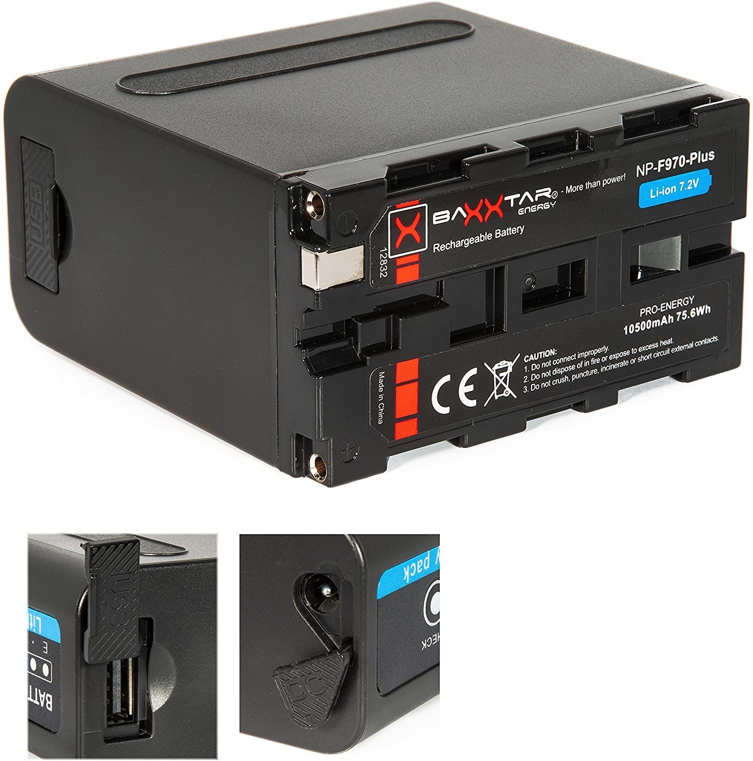 Baxxtar PRO - PLUS Batteria per Sony NP-F970 (10500mAh)