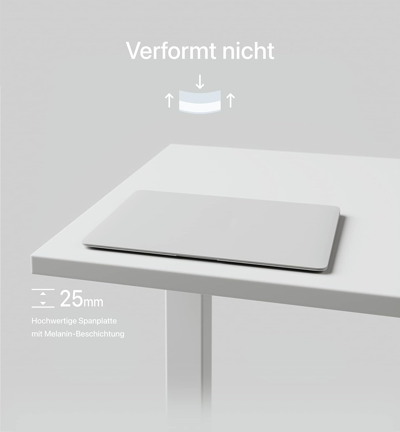 Desktronic - Piano da Tavolo 120x60cm, Bianco - immagine 3