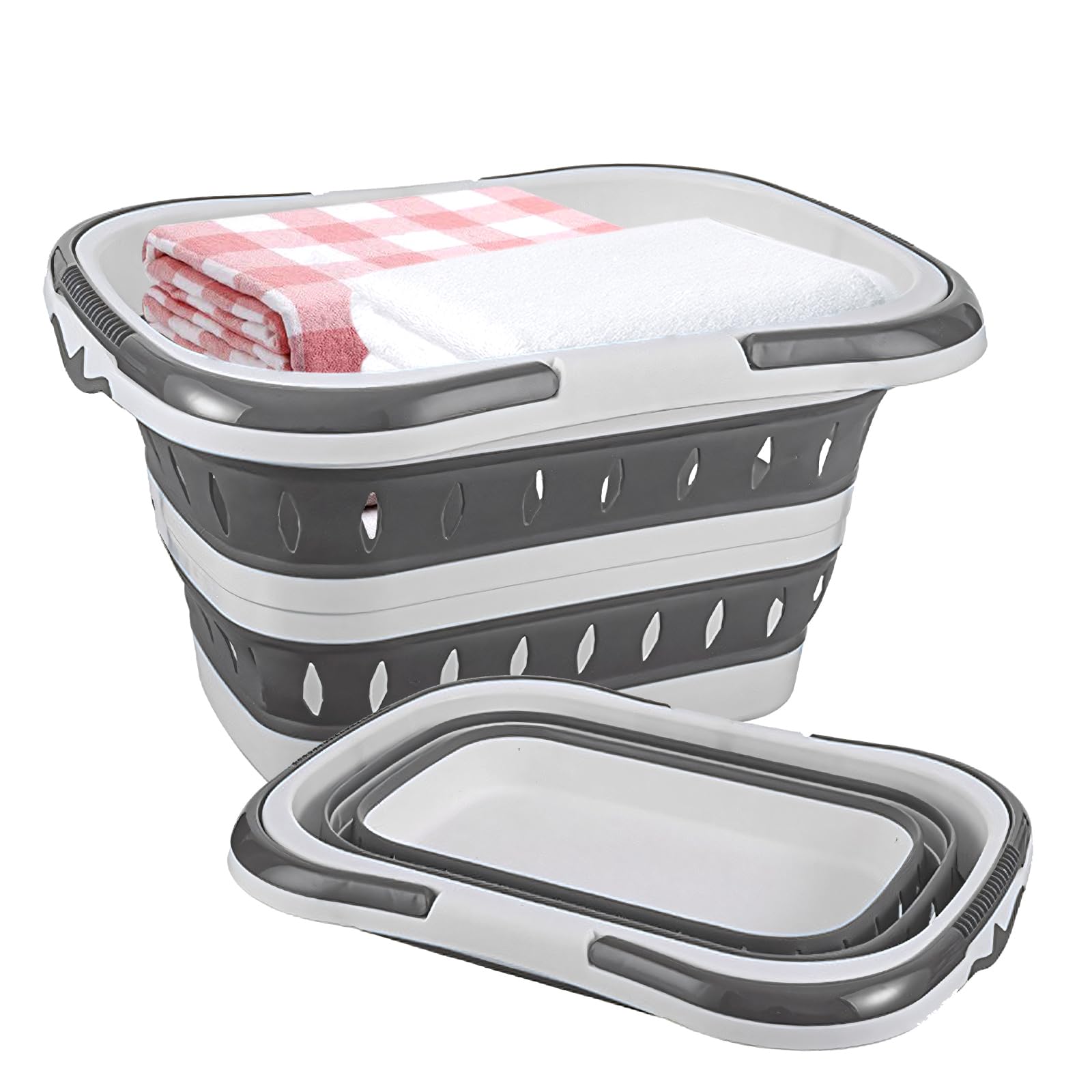 Cesto Portabiancheria Pieghevole 50L con Manici