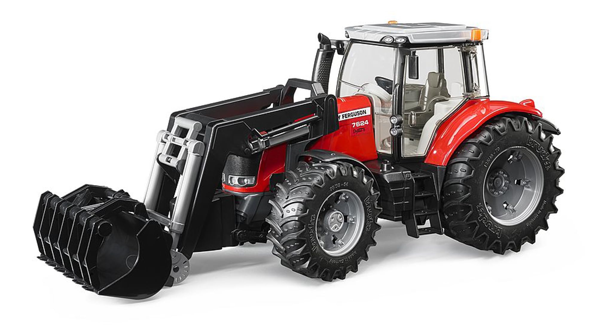 bruder 03047 - Massey Ferguson 7624 con caricatore frontale, veicoli, trattore