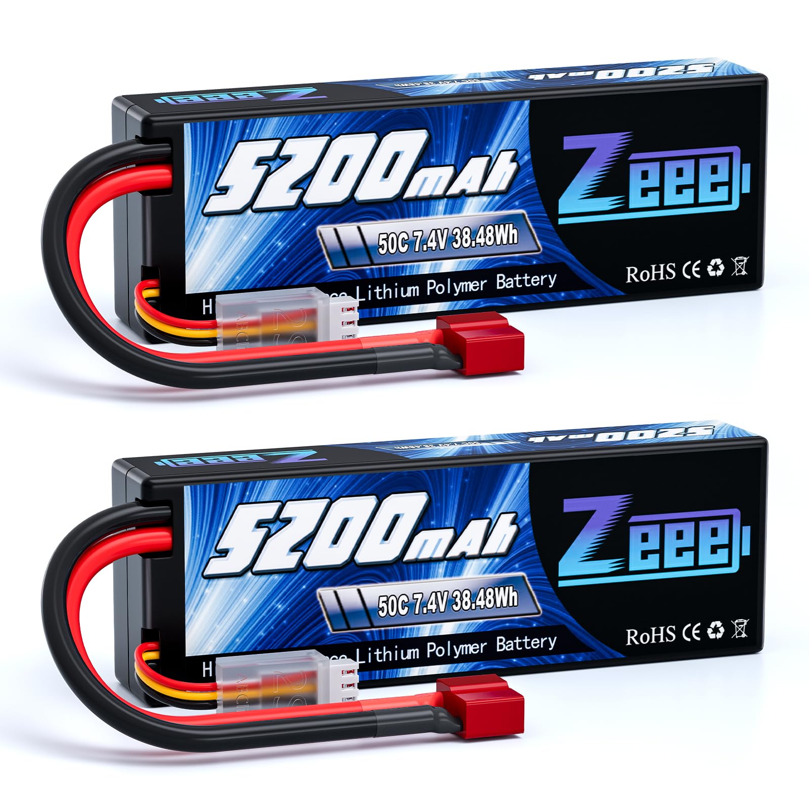 Zeee 2S Lipo Batteria 7,4V 50C 5200mAh Hardcase (2 pezzi)