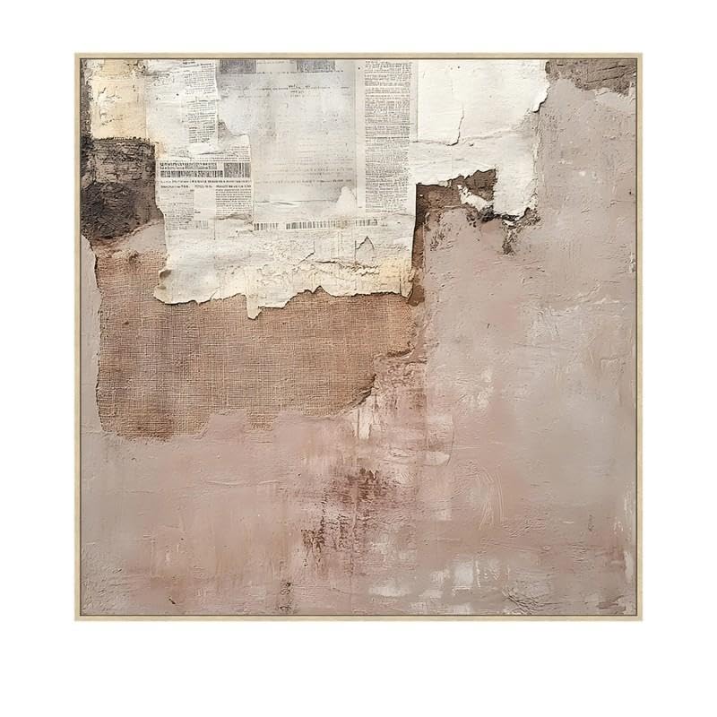 Quadro Tela con Cornice Legno Astratto 100x100x3,5cm