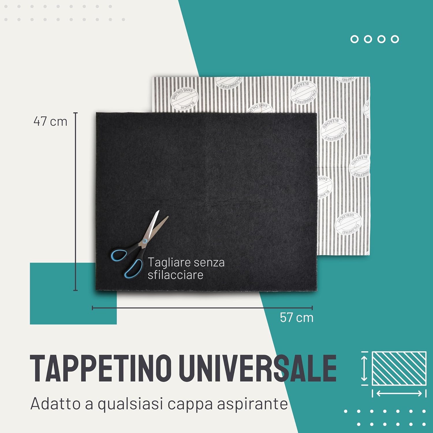 Filtro a Carbone Attivo per Cappa Aspirante, 57x47 cm - immagine 4