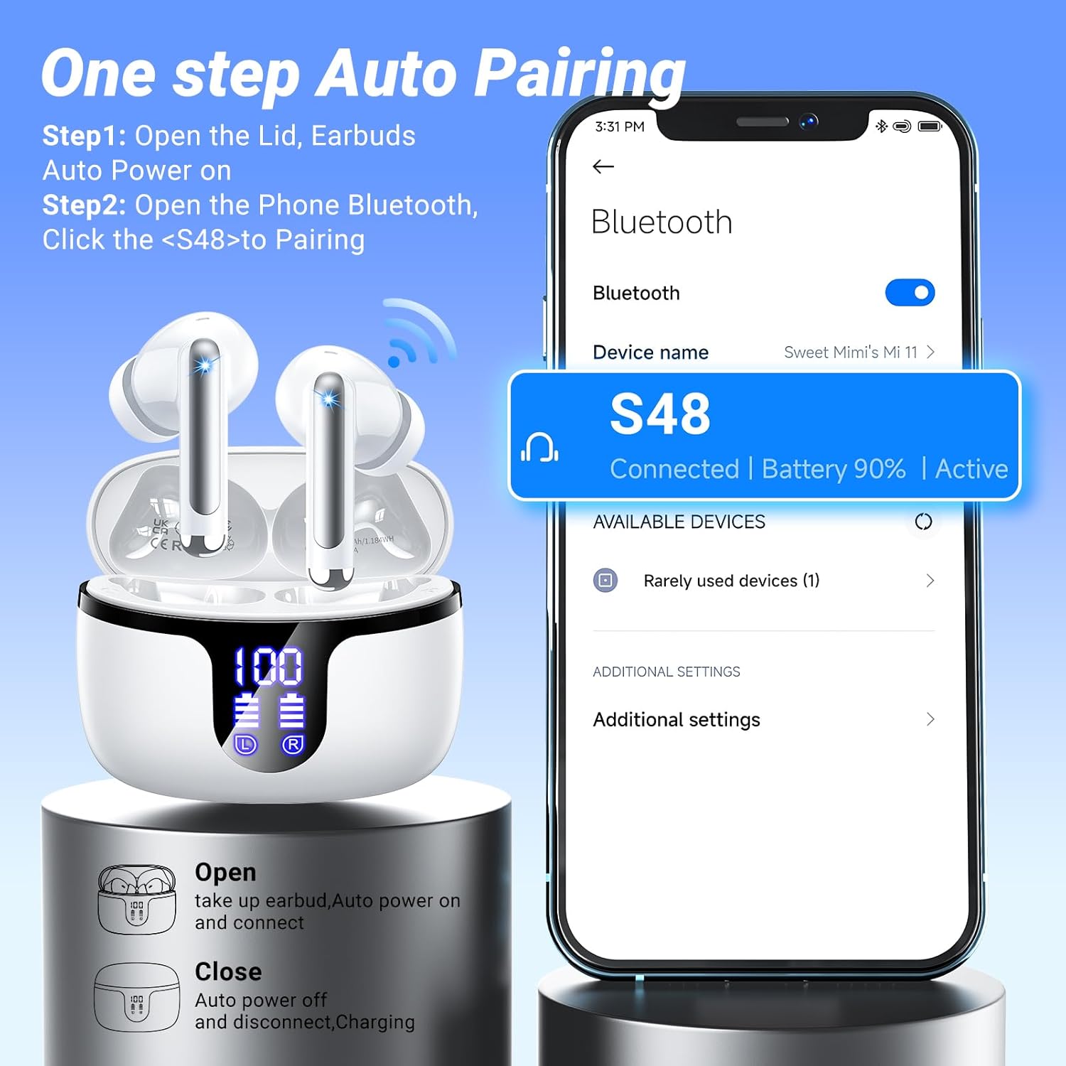 Auricolari Bluetooth Sport 5.3 Wireless 42h - immagine 3