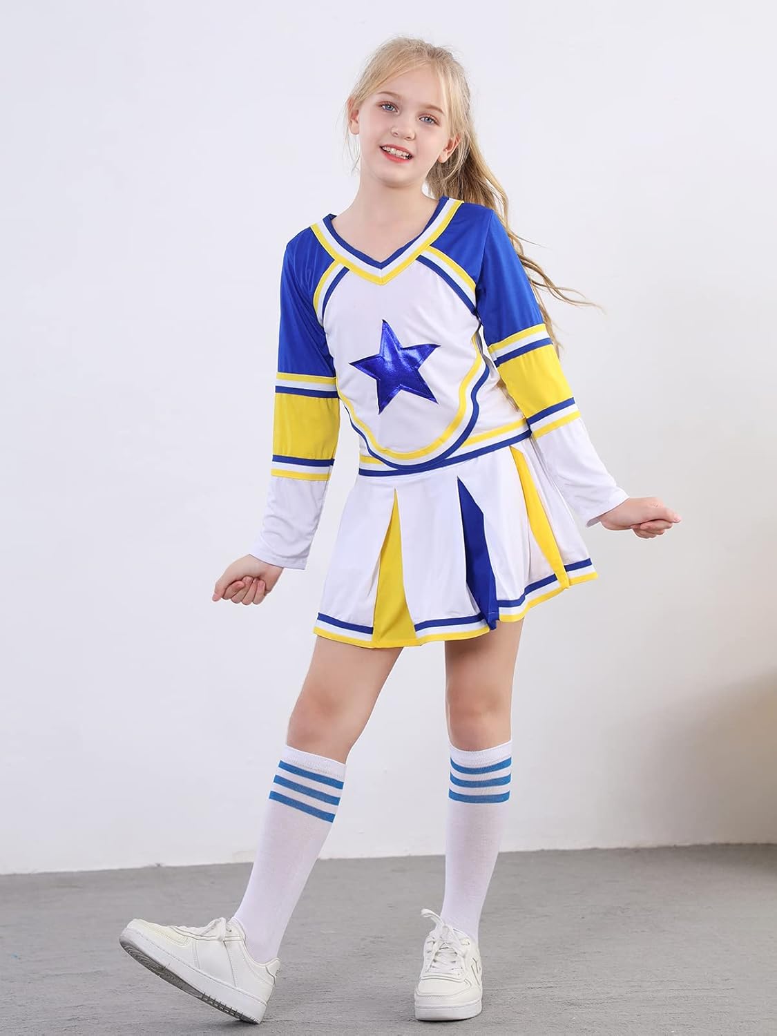 Lolanta Ragazze Costume da Cheerleader Blue Star - immagine 2