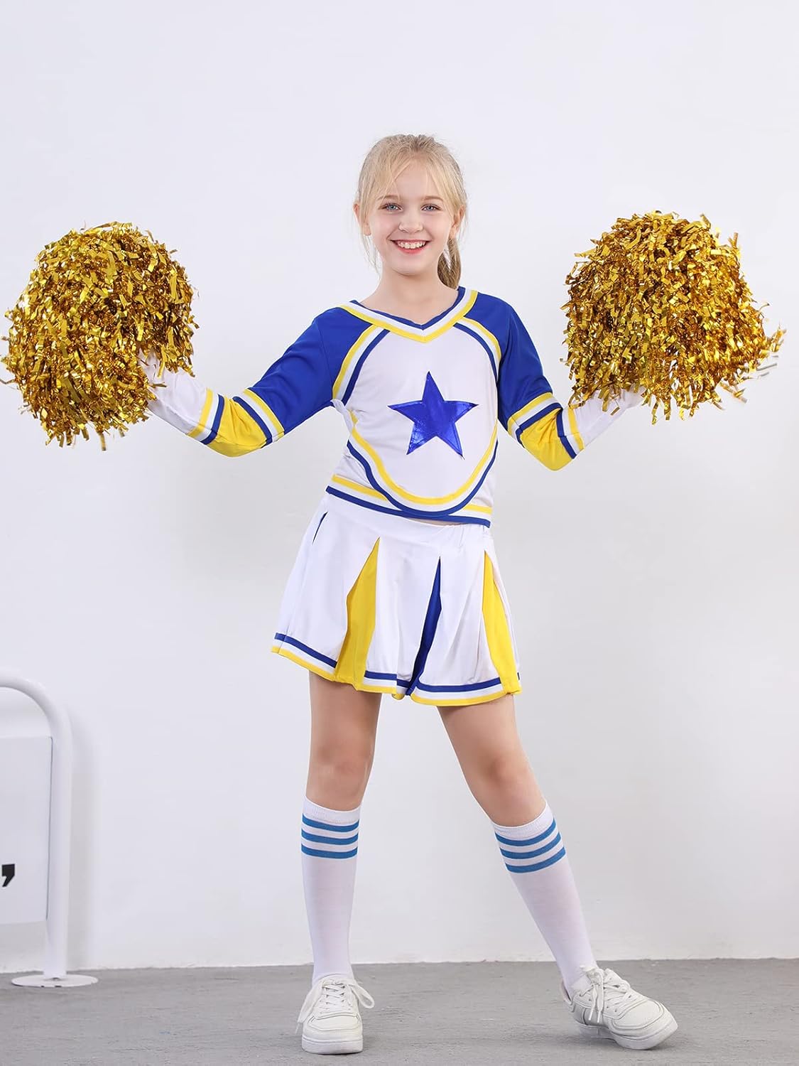 Lolanta Ragazze Costume da Cheerleader Blue Star - immagine 3