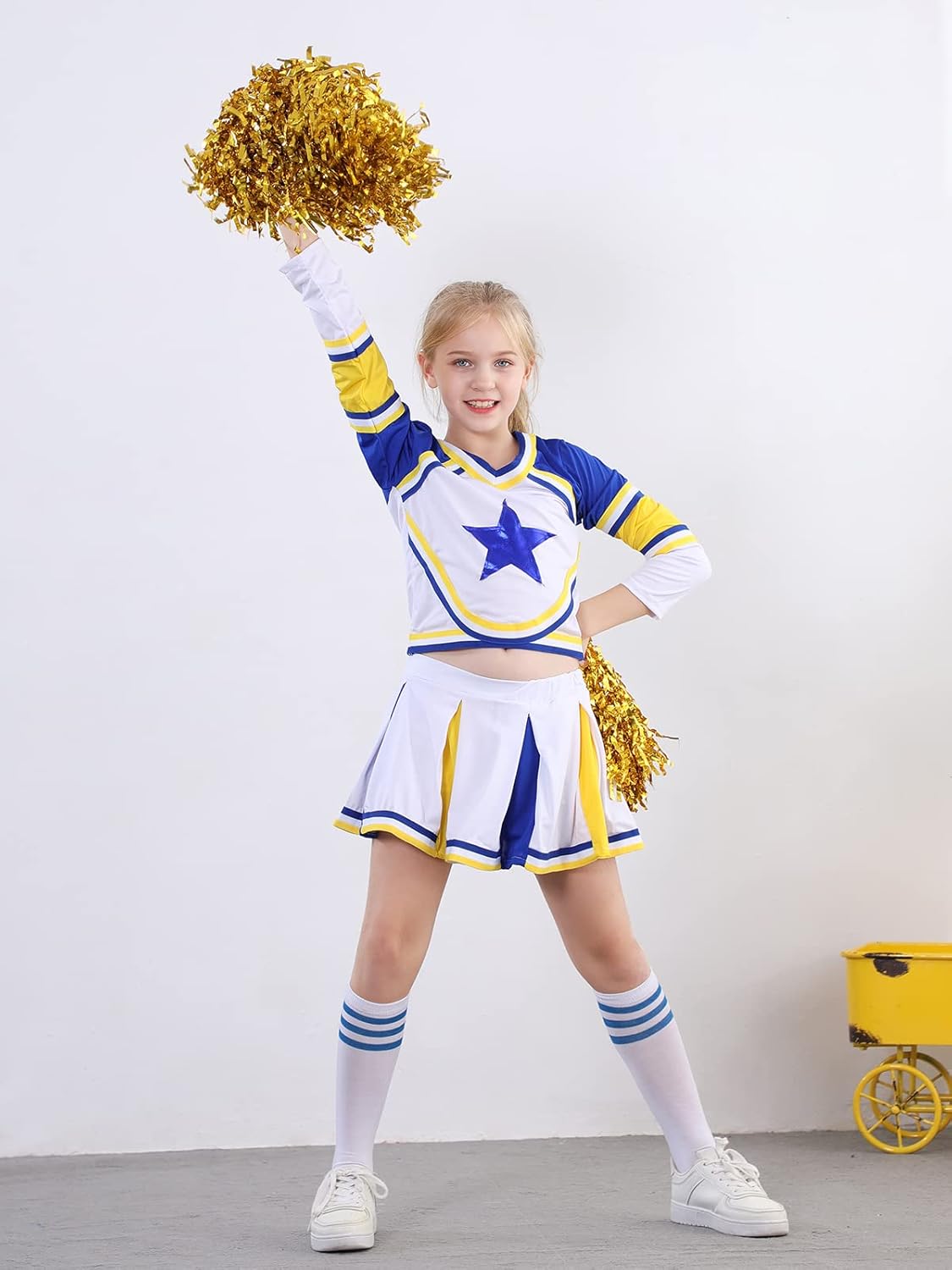 Lolanta Ragazze Costume da Cheerleader Blue Star - immagine 4