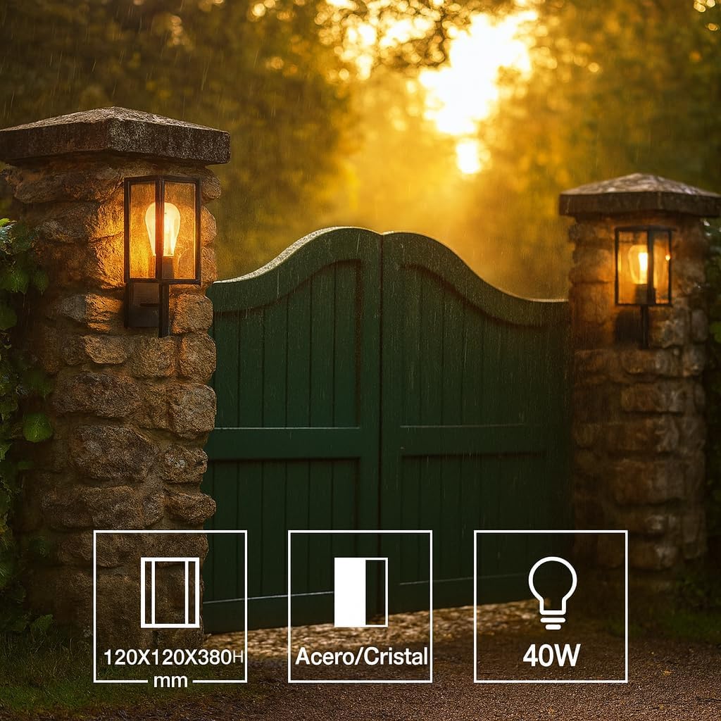 M Ledme Lanterna da Parete per Esterni Ducte E27 - immagine 4