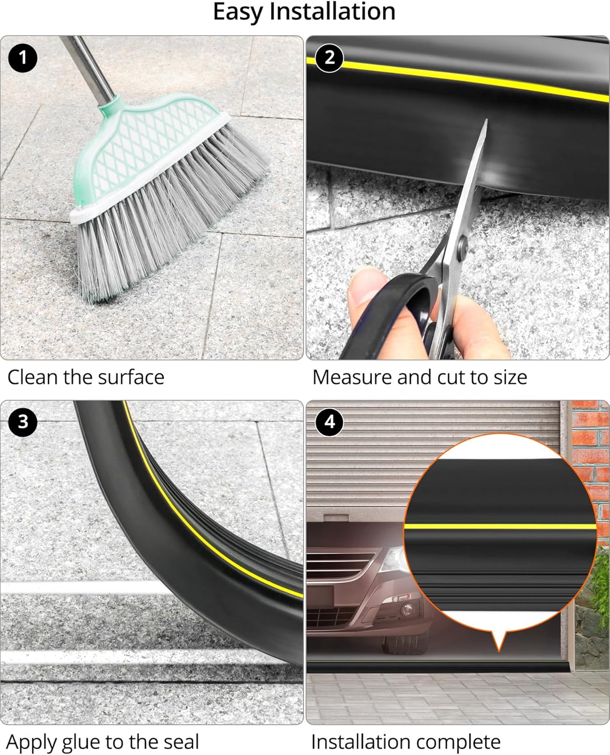 Qwork® Guarnizione Soglia Porta Garage 6M - immagine 4