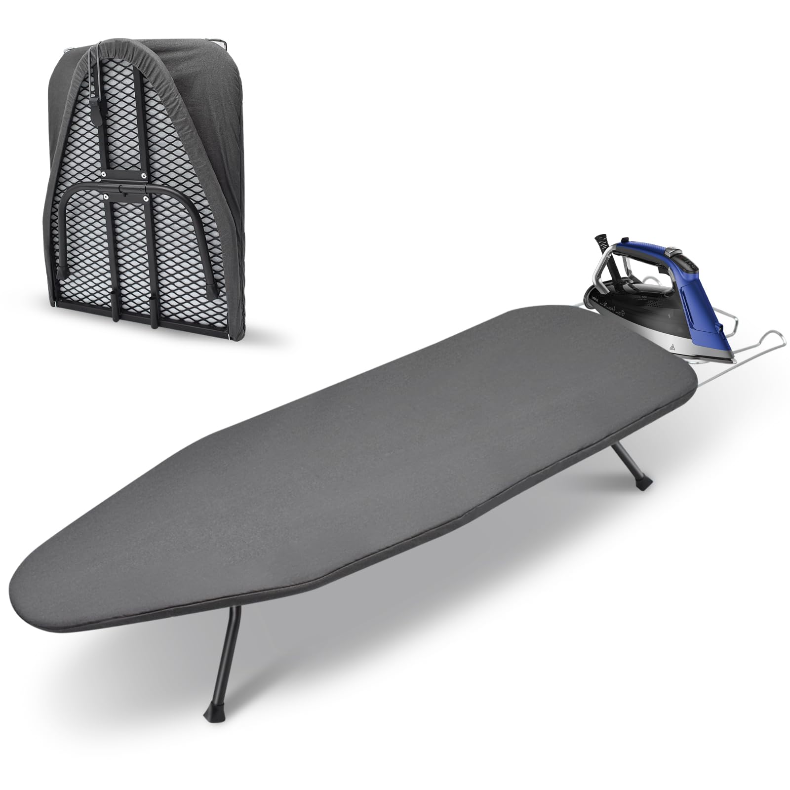 Asse da Stiro da Tavolo Pieghevole Salvaspazio, Grigio