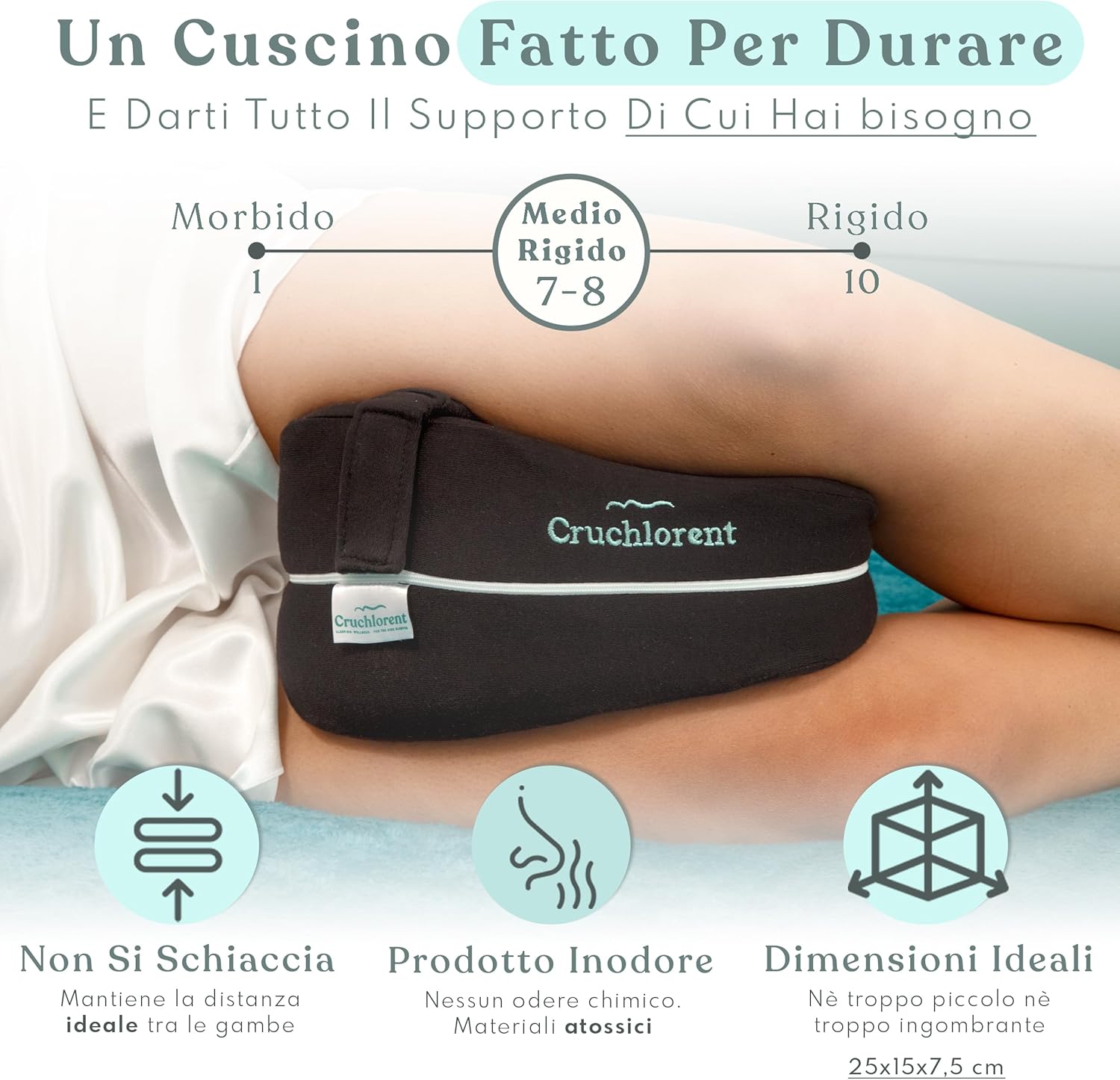 Cruchlorent Black Heart - Cuscino Ortopedico per Gambe - immagine 3