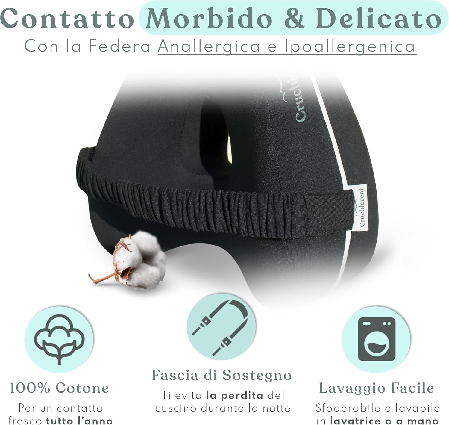 Cruchlorent Black Heart - Cuscino Ortopedico per Gambe - immagine 4