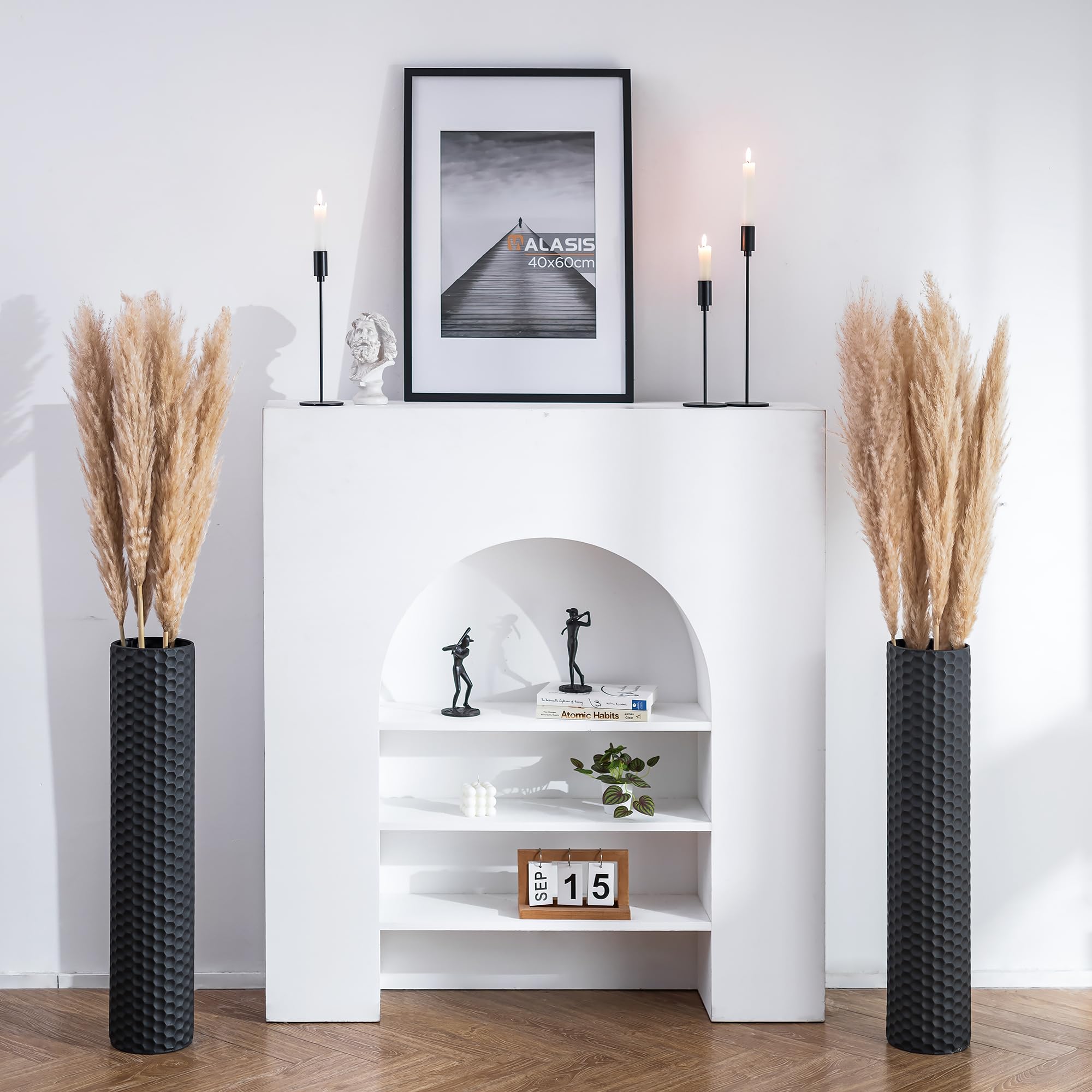 Sziqiqi Vaso da Terra Alto Nero 70 cm (Set 2)