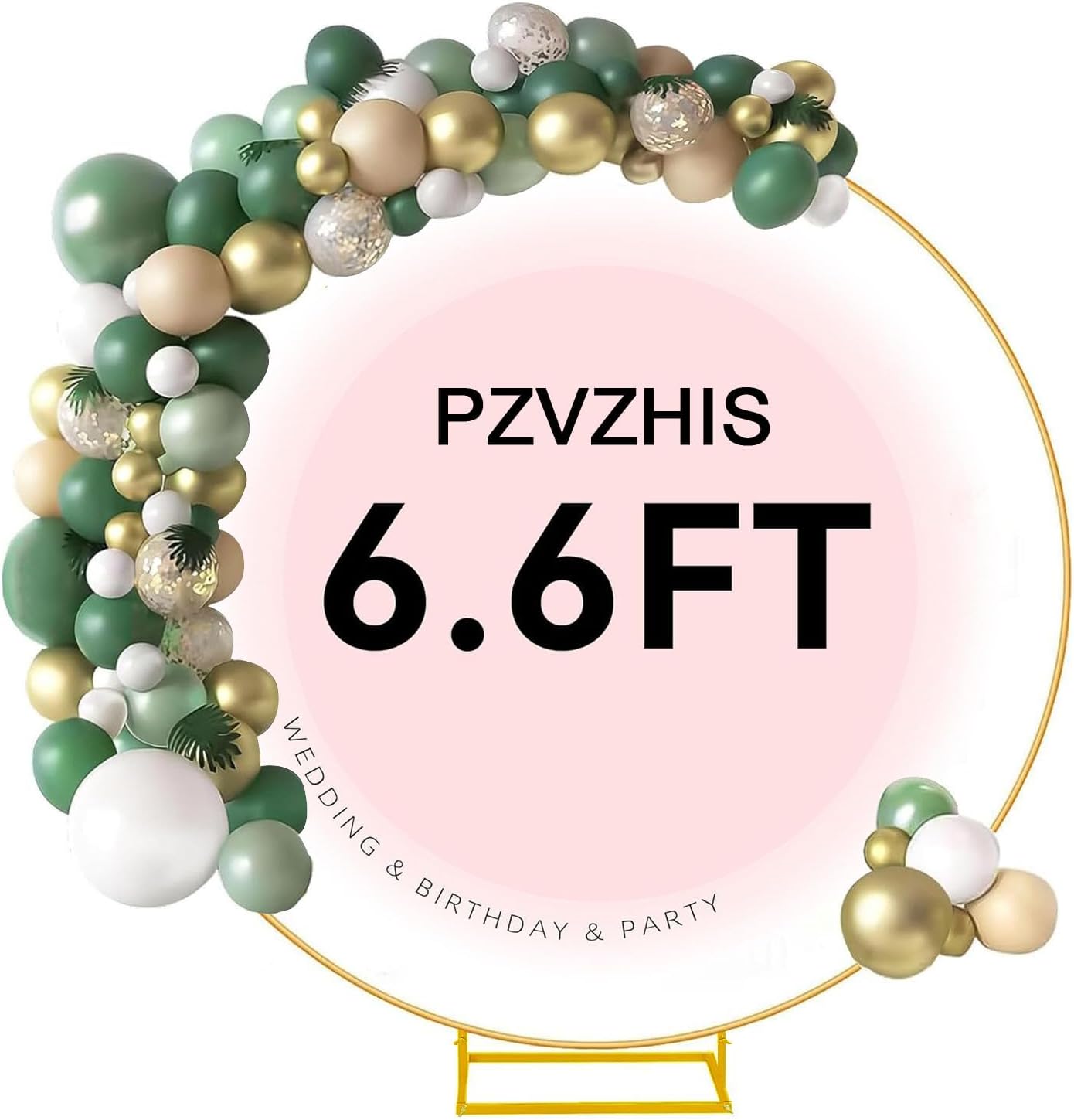 Struttura Cerchio Palloncini 2m, Oro - immagine 1