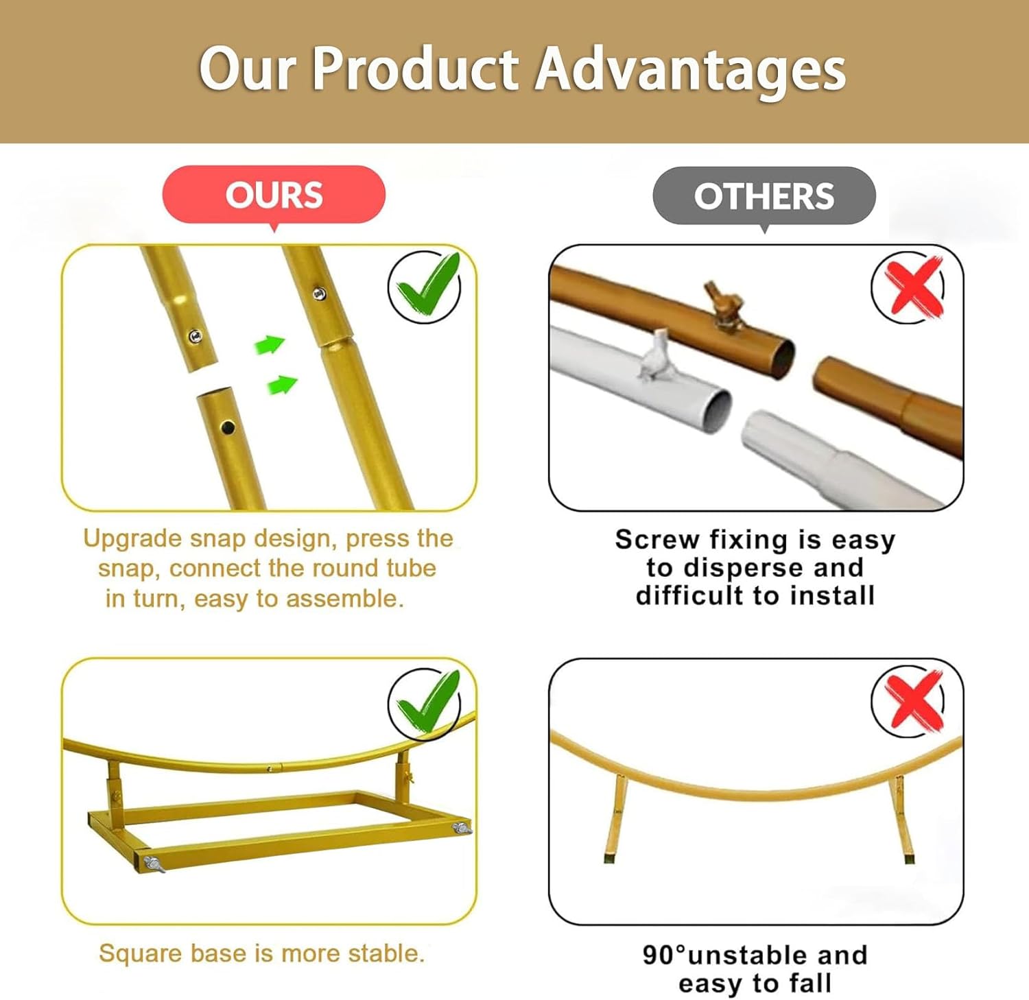 Struttura Cerchio Palloncini 2m, Oro - immagine 3