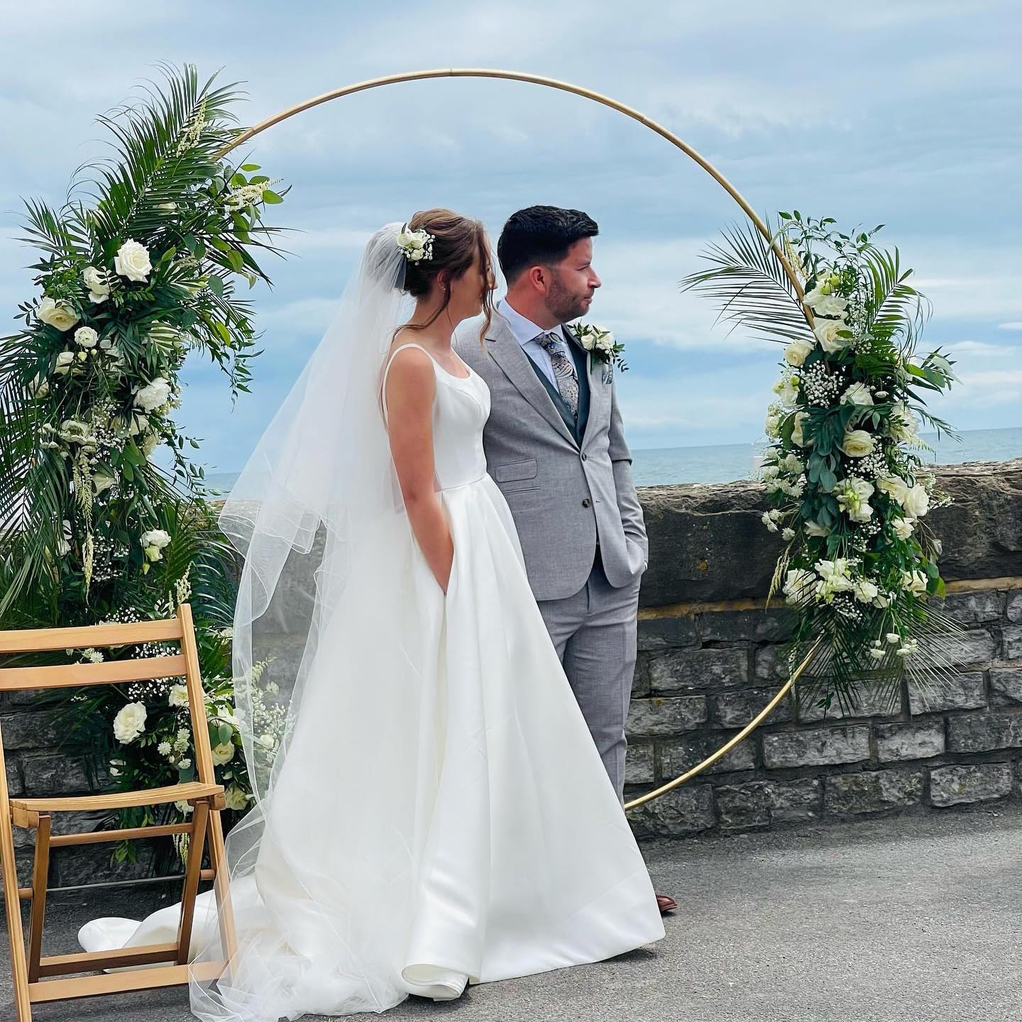 Struttura Cerchio Palloncini 2m, Oro - immagine 5