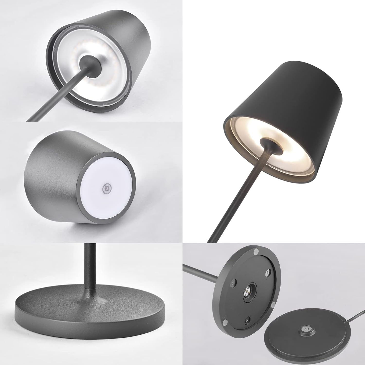 K-Bright Lampada LED da Tavolo Dimmerabile 240lm, Grigio Scuro - immagine 3