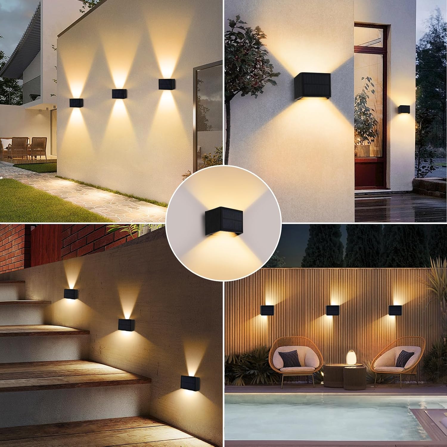 T-sun 2 Pezzi Lampada da Parete Solare 3000K - immagine 7