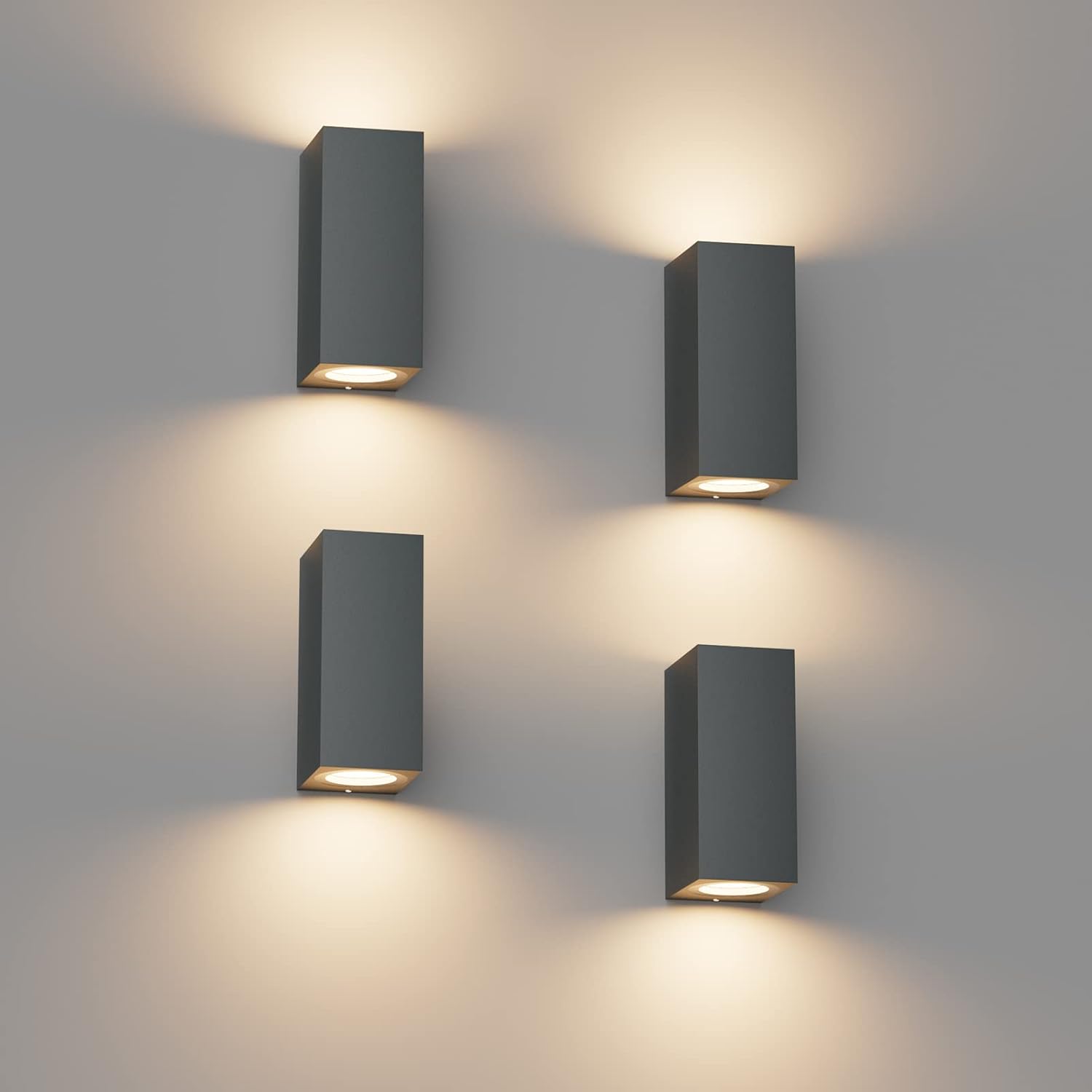 Klighten 4 Applique Parete Esterno/Interno IP65, Antracite - immagine 1