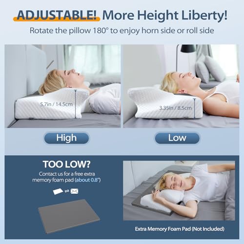 Homca Cuscino Cervicale Ortopedico in Memory Foam, Grigio - immagine 4