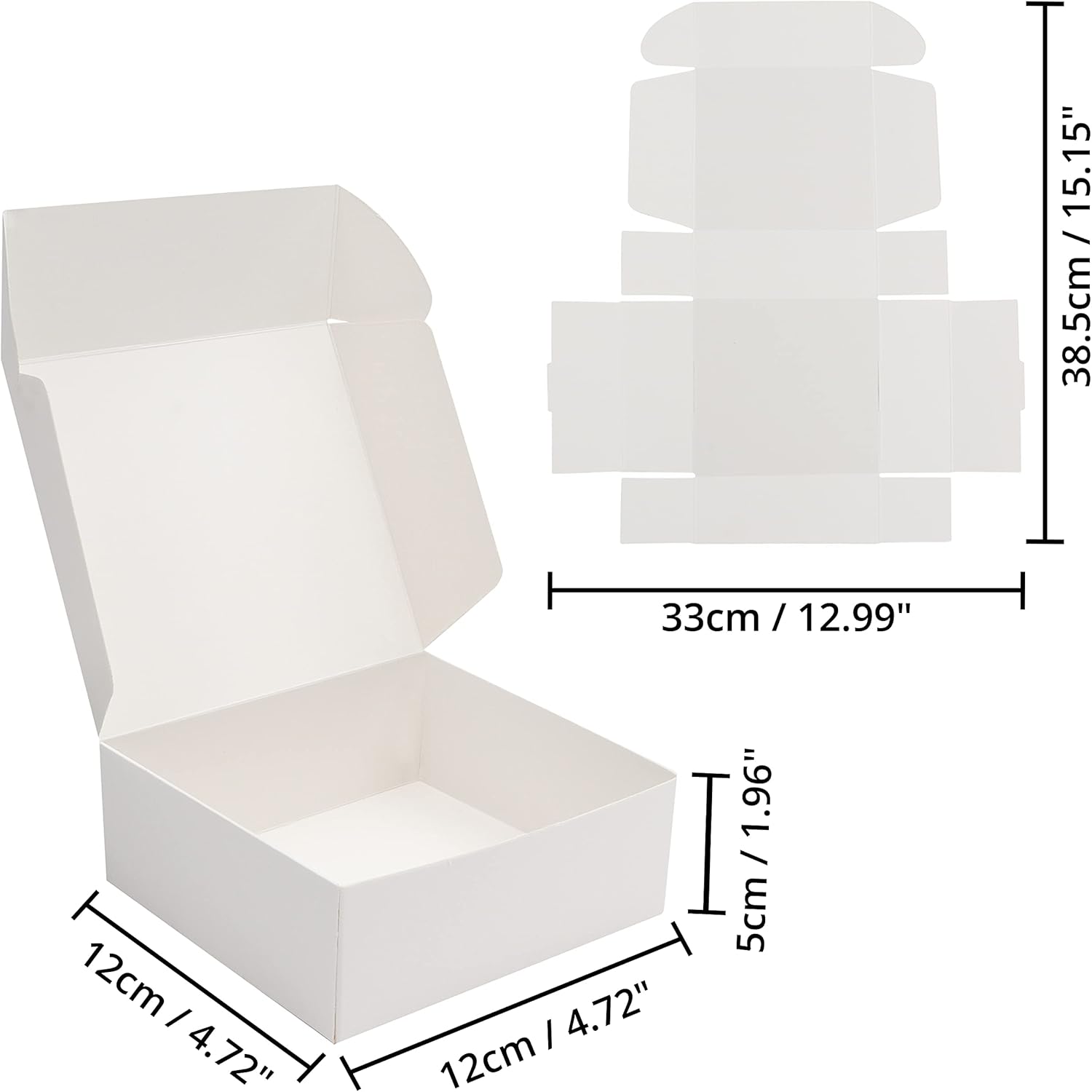 Kurtzy Scatoline Carta Kraft Bianche con Coperchio 12x12x5cm - immagine 2